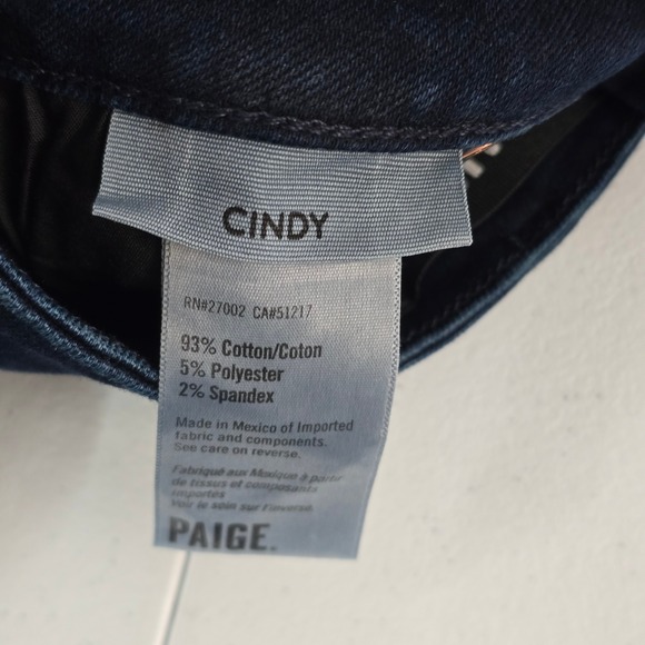 Paige Cindy High Waist Straight Leg Jeans Night Fever Dark Wash Size 23 NWT - Picture 9 of 11